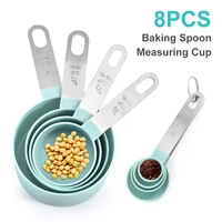 8pcs set measuring spoons with stainless steel handle kitchen baking cooking tools set kitchen gadgets for dry liquid ingredient