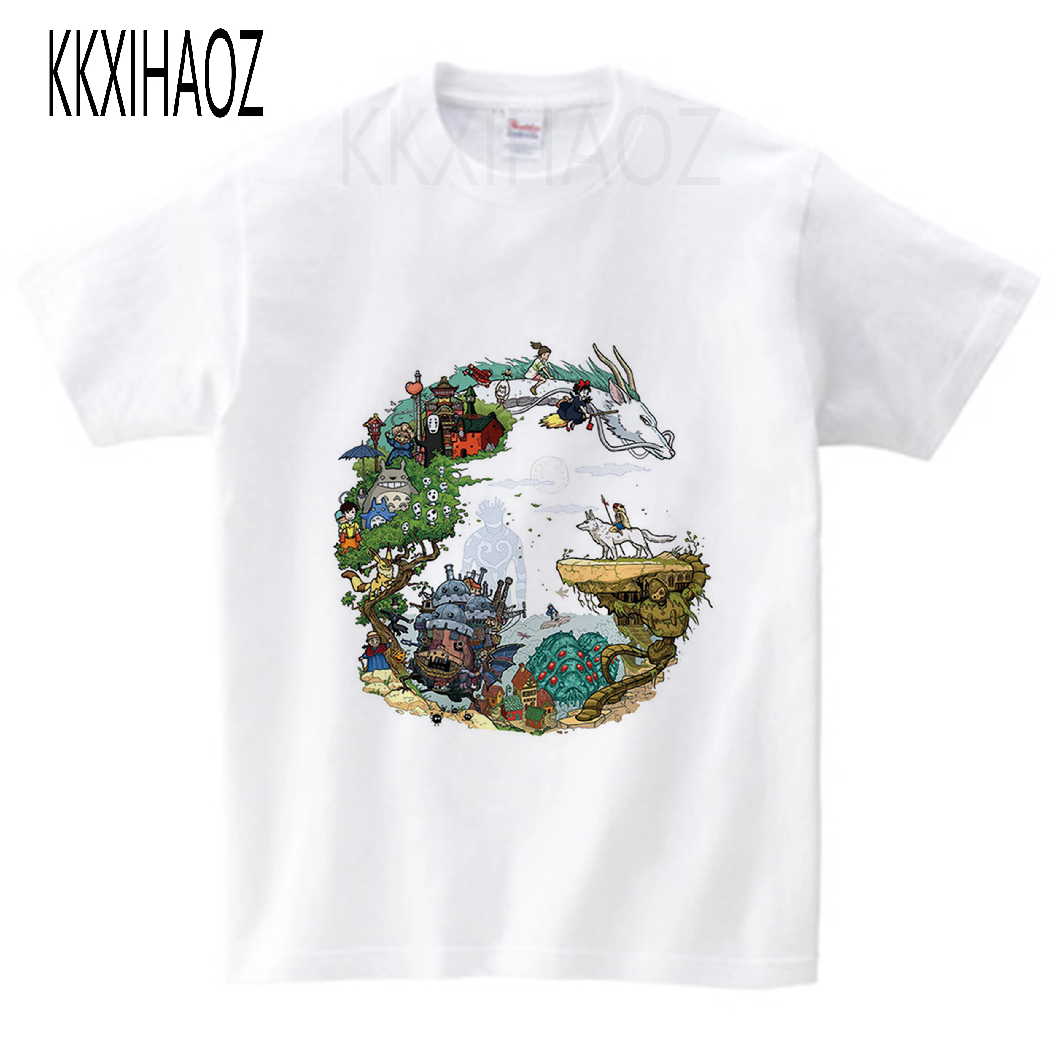 

New The Film Anime Spirited Away T Shirt 3D Print Boys Girls 2020 Summer T-shirt No Face Man Child White Tops Tshirt NN