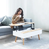 k star modern simple bamboo solid wood leisure coffee table living room small apartment lifting tea table tea table dual use