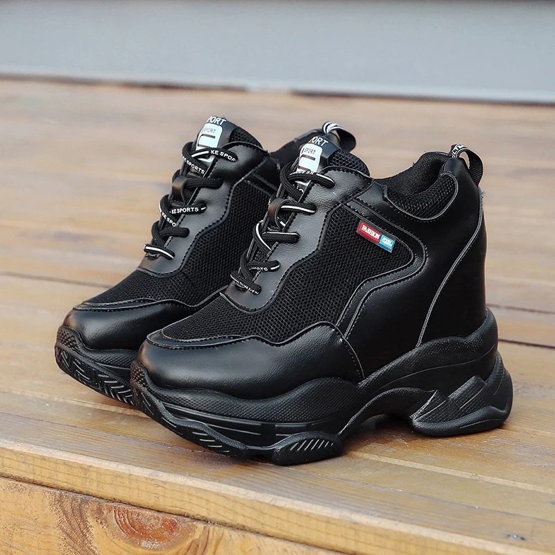 

2019 new height increase shoes female sponge cake high heel breathable mesh casual sports shoes female white shoes female