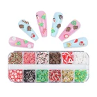 Рождественские украшения искусства ногтя 3D с изображением снеговика и Санта подарки ломтиков из полимерной глины наклейка акриловый Фрезер для ногтей cо шлифовальными советы блестками поддельные аксессуары для ногтей