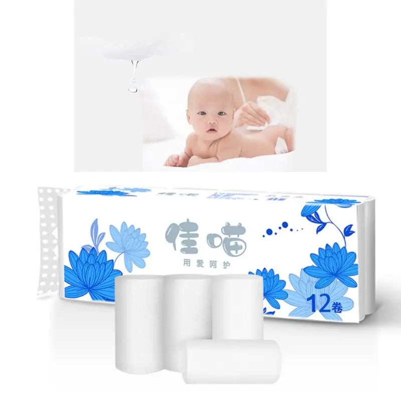 12 рулонов 4-х слойная туалетная бумага ультра мягкая древесная масса прочные