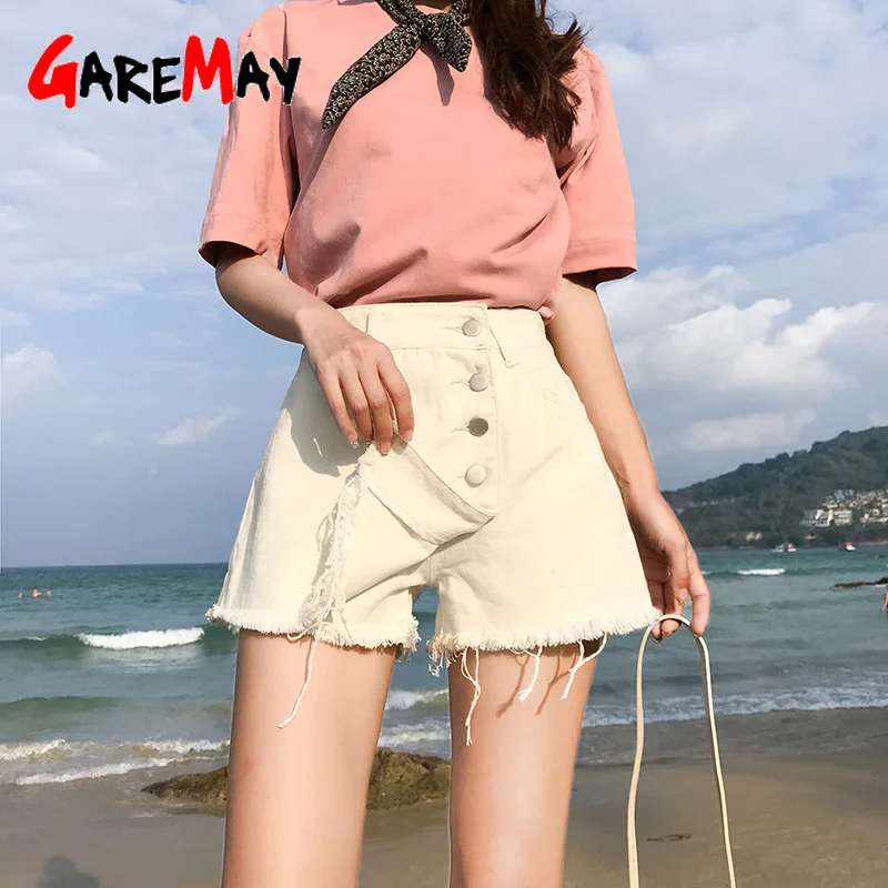Юбка-комбинезон джинсовые шорты белые корейские винтажные широкие женские