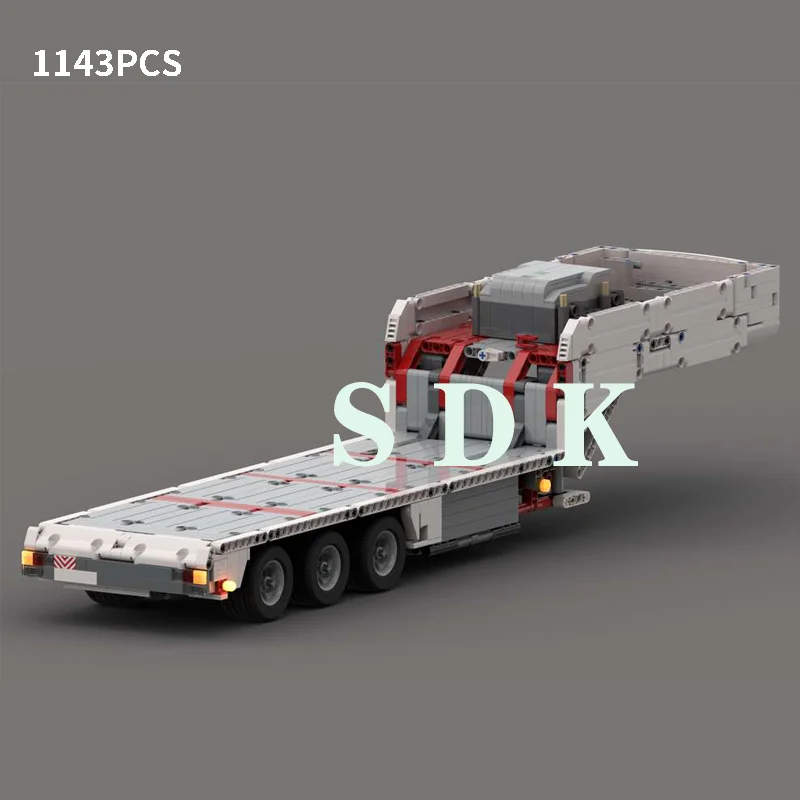 

MOC-78480 Truck Trailer Flatbed Flatbed Three-axle Trailer High-tech Building Block Toy Compatible with Lego