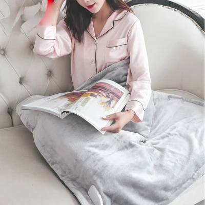 Фланелевое моющееся электрическое одеяло с термостатом 65 х85 см|Электрические