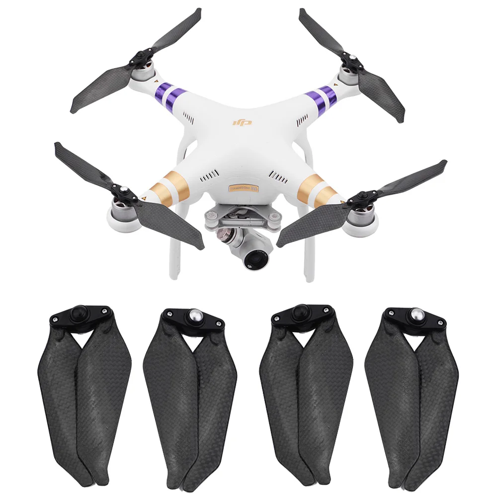 BRDRC 2Pairs Foldable 9455 Propeller Full Carbon Fiber Low Noise Propellers Prop Blades For DJI Phantom 3 Pro/Adv/SE | Электроника