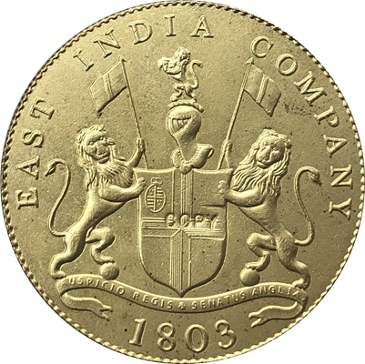 

Золотое покрытие, медь 1803, Индия, британские монеты, копия 30,7 мм
