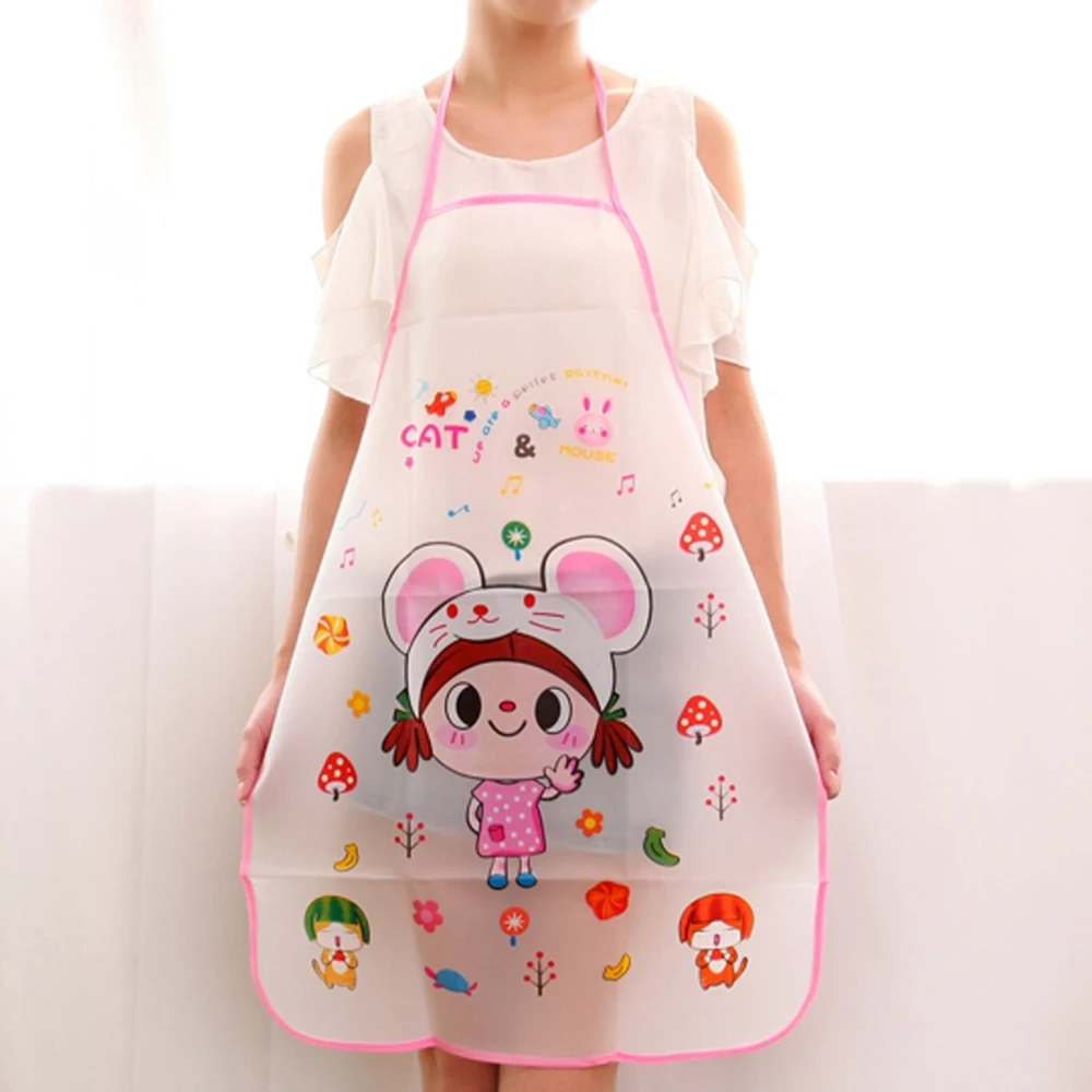 Waterproof Sleeveless Cartoon Apron Household Bibs Cooking Aprons for Women Kitchen Adult Anti-Oil Aprons Cleaning Accessories - Цвет: Girl