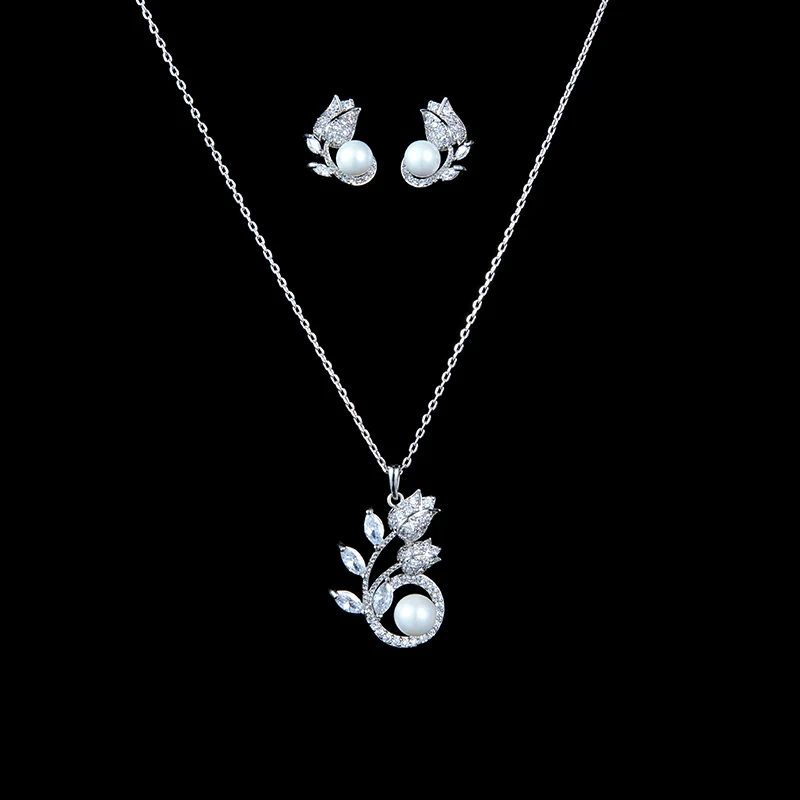 2 шт./комплект Женский комплект из колье и серёг нержавеющей стали|Ювелирные