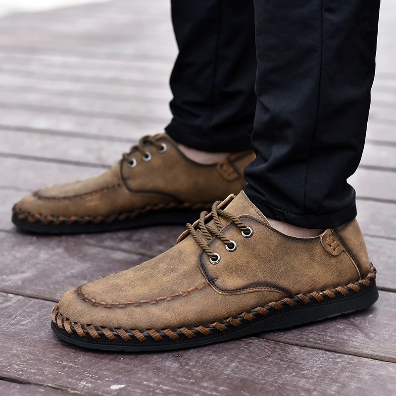 Мужская обувь Высококачественная кожаная прогулочная водонепроницаемые