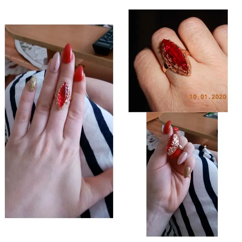 Модные ювелирные изделия из жемчуга для женщин 585 розовое золото Цвет кольца