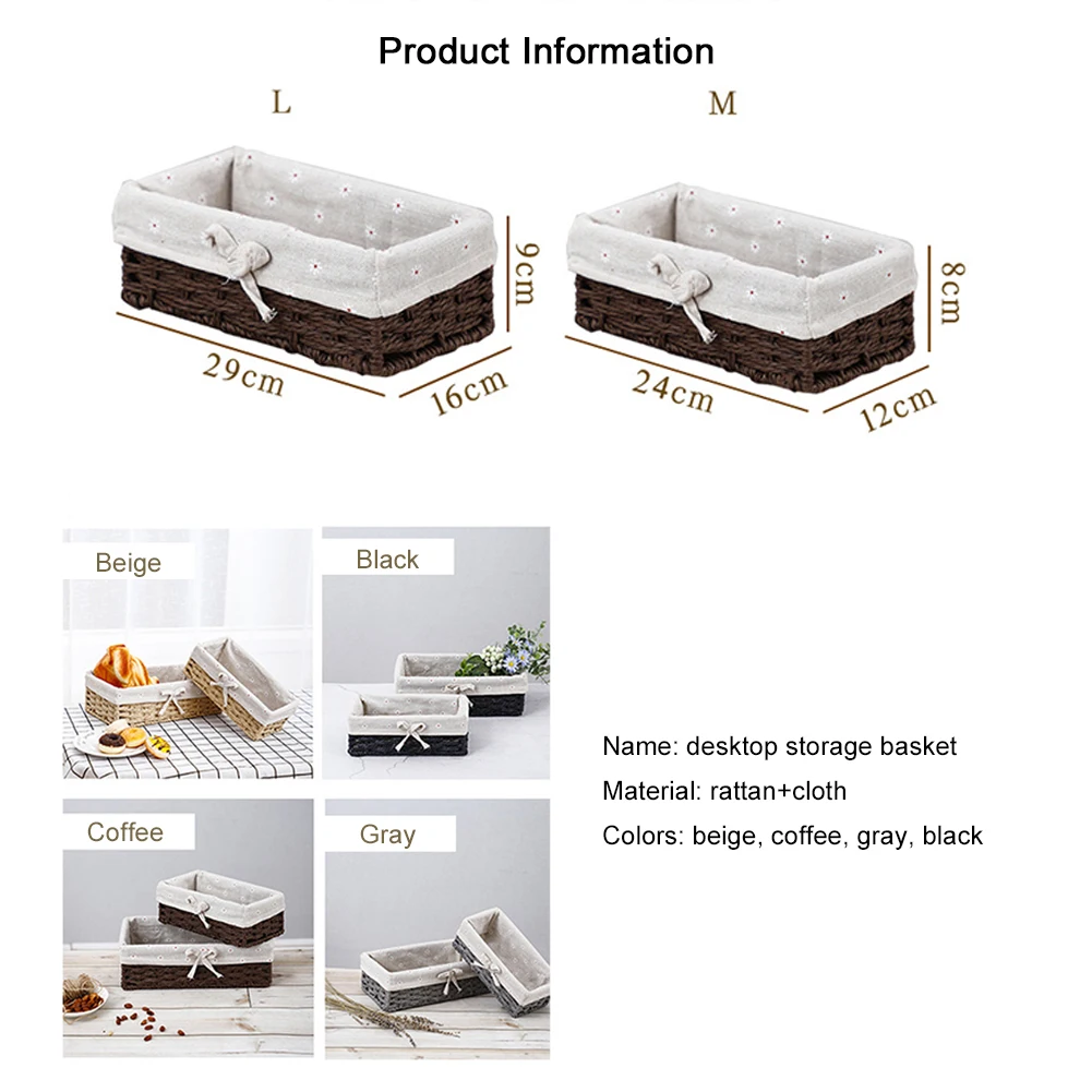 

New Design Multipurpose Rectangular Wicker Storage Basket with Removable Washable Liner Willow Woven Containers 2021