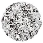 Наклейки черно-белые в стиле аниме, водостойкие, 103050 шт.