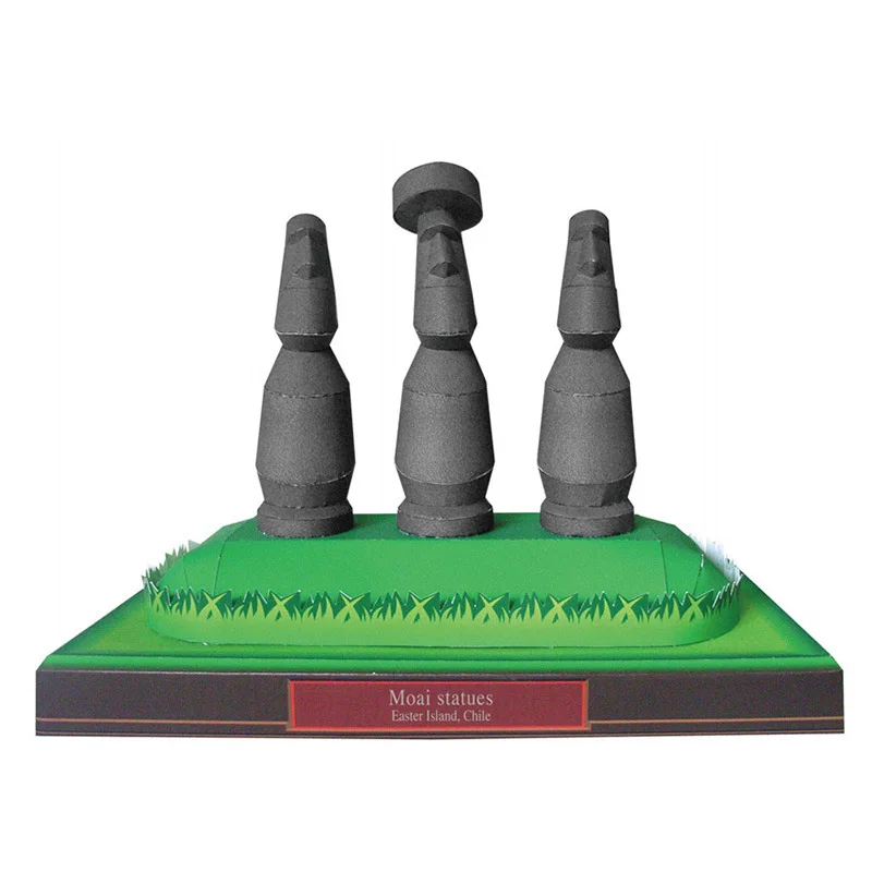 Каменная статуя Чили Moai на пасхальном острове архитектурная модель 3D бумажная
