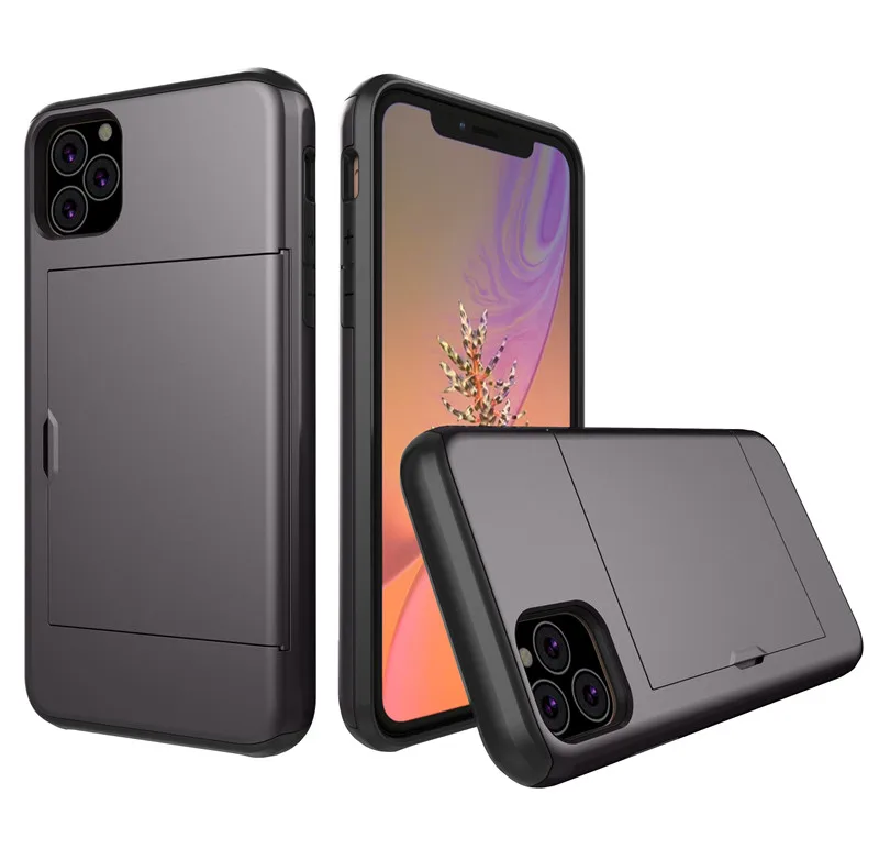 ISecret Spigen Slim Armor высокие противоударные ТПУ ПК Чехлы для мобильных телефонов с отделением для карт для iPhone 11 Pro Max X XS XR 8 7 6 6S Plus - Цвет: Gunmetal