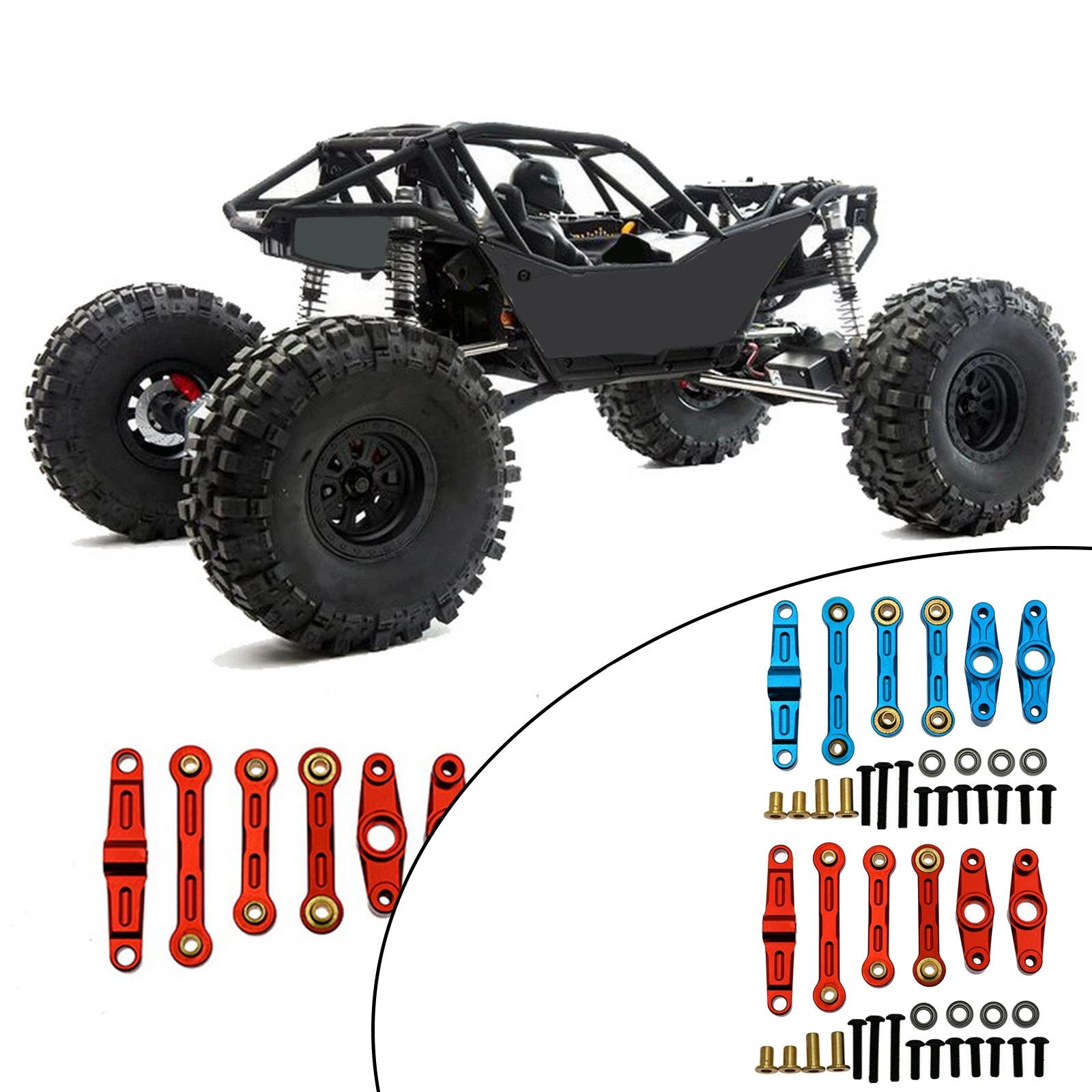 

6 PCS Metal RC Car Steering Linkage, Car Body Pull Rods for TT02 1/10 Rock Climbing RC Car Buggy Truck Spare Parts Accessory
