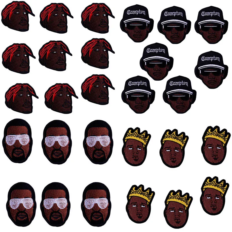 10 шт./компл. хиппи черные нашивки имя на одежду аппликации полосы Дешевые