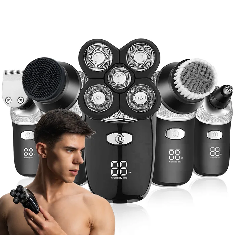

RESUXI 5 in 1 Electric Rotary Shaver For Men Nose Timmer Waterproof Electric Mens Electric Shaver Beard trimmer