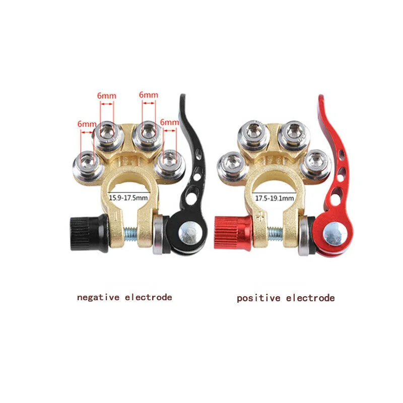 

Battery Top Car Battery Pile Head Terminal Brass Copper Disconnect Post Cable Useful Wire Switch 2pcs Heavy Duty