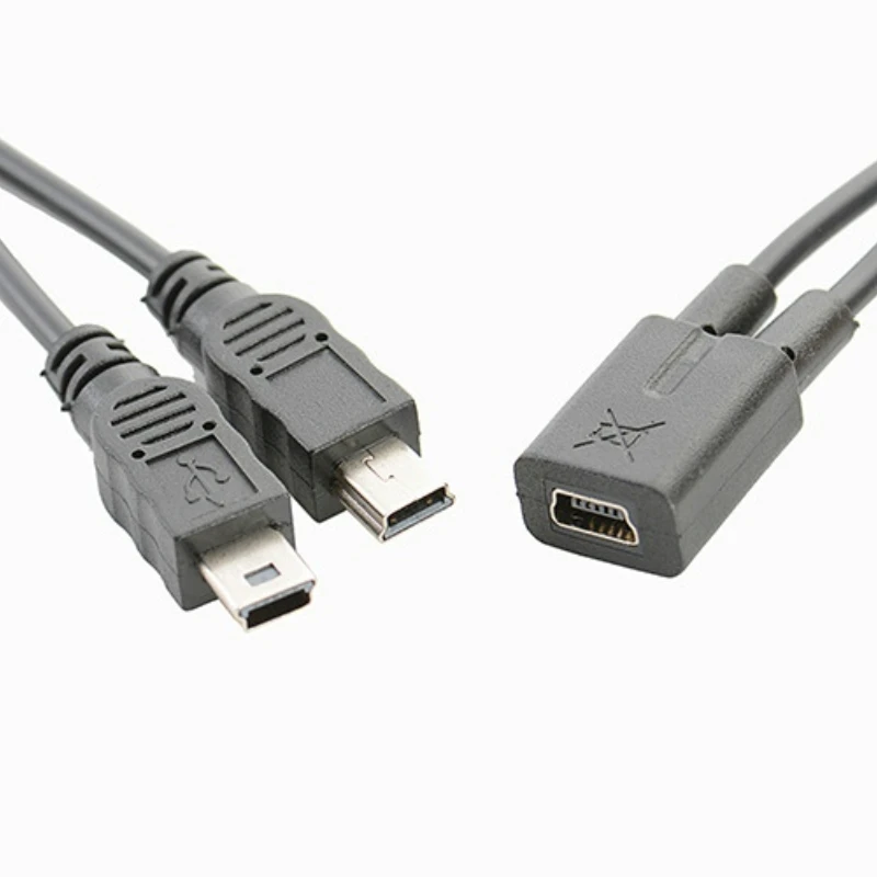 

1pcs Mini USB Female To 2 Mini USB Male Mini USB Y Splitter Cord Extension Cable