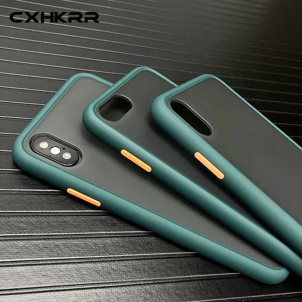 

Phone Case For iPhone 6 6S 7 8 Plus 11 X XS XR 12 PRO MAX SE 2020 Shockproof Anti-drop Matte Transparent Candy Color Cover