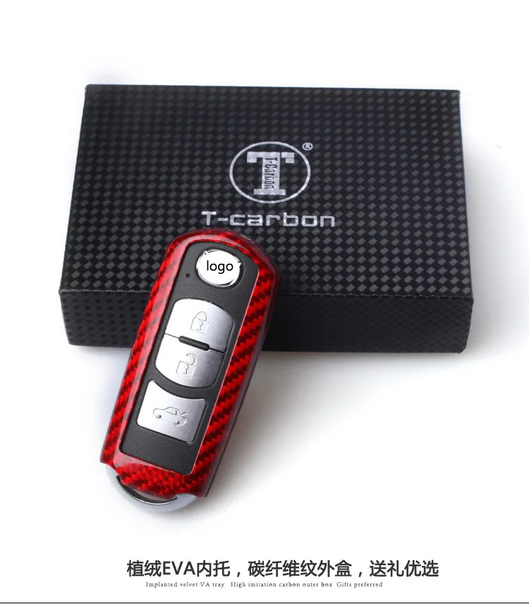 Чехол для ключа автомобиля из настоящего углеродного волокна Mazda 2 mazda 3 5 6 CX 4 7 Atenza