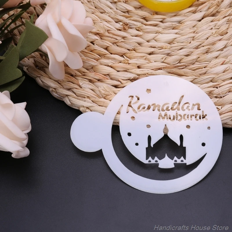 

3pcs PET Mosque Eid Mubarak Ramadan Design Coffee Stencils cake decoration tool F17 21 Dropshipping