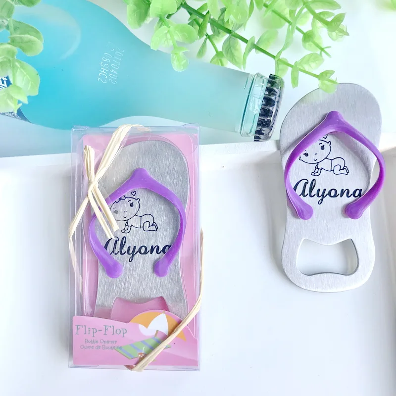 (40 шт./лот) Бесплатная доставка + персонализированные шлепанцы открывалка для