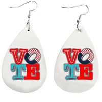 vote earrings two layers glitter faux leather cricut thanks giving gift double bulk order