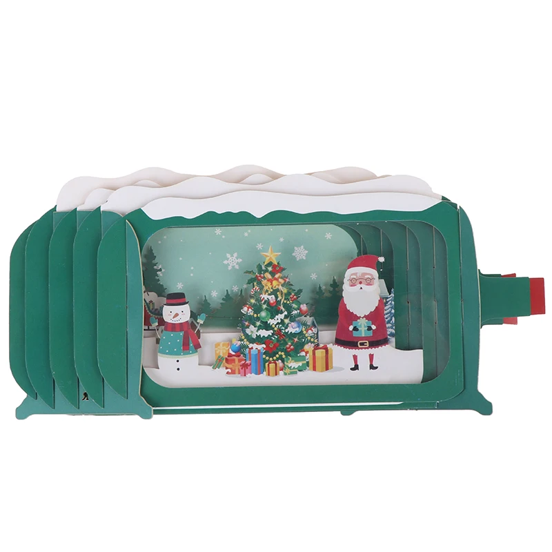 1 шт. рождественские поздравительные открытки 3D всплывающие винтажные подарки с