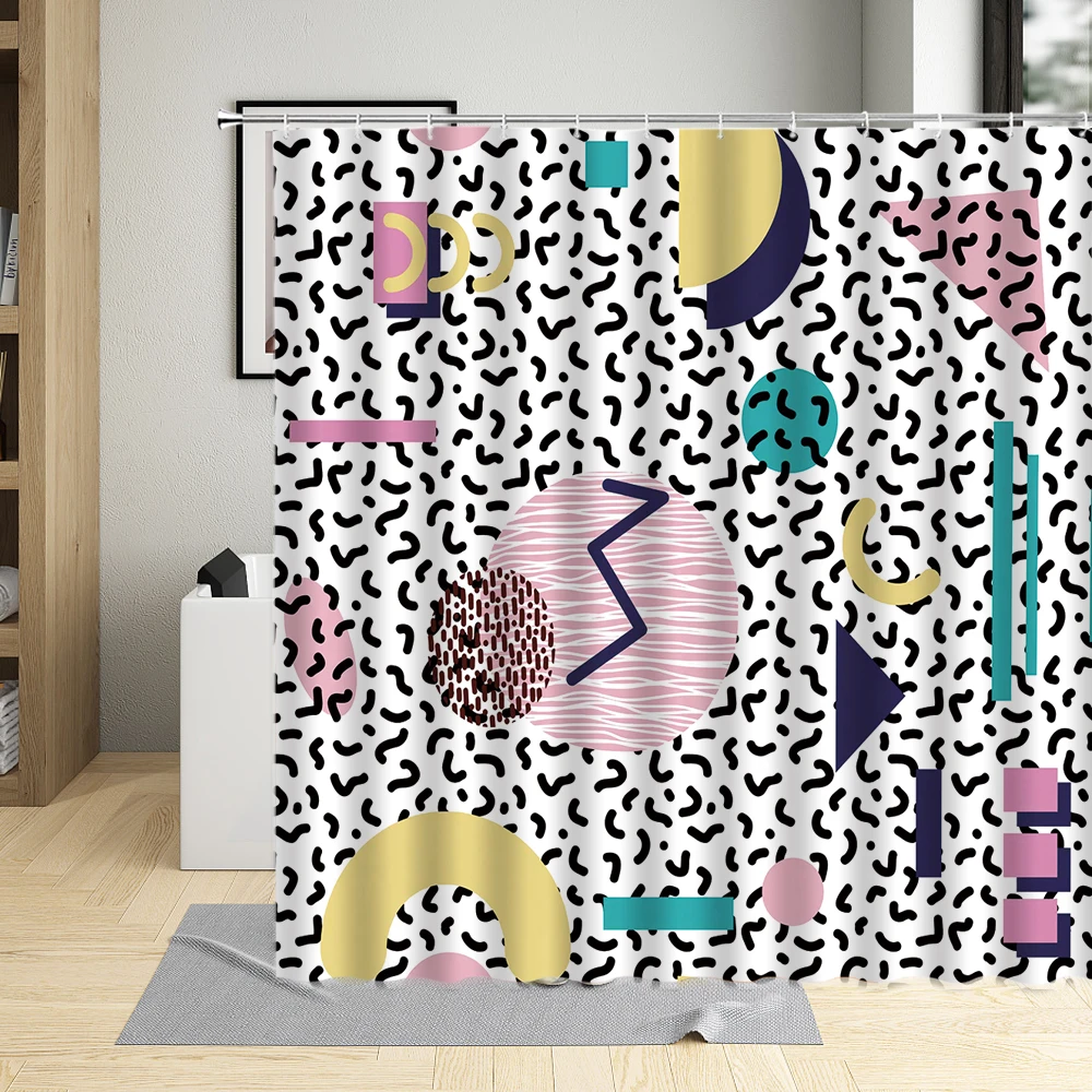 

Colorful Leopard Printing Bathroom Decor Creative Personality Shower Curtain With Hooks Waterproof Curtains Photography Screen