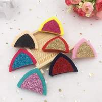 mixed 10pcs felt fabric paillette glitter lovely cat ears appliques wedding diy sewing patchs craft hair bow accessories a914