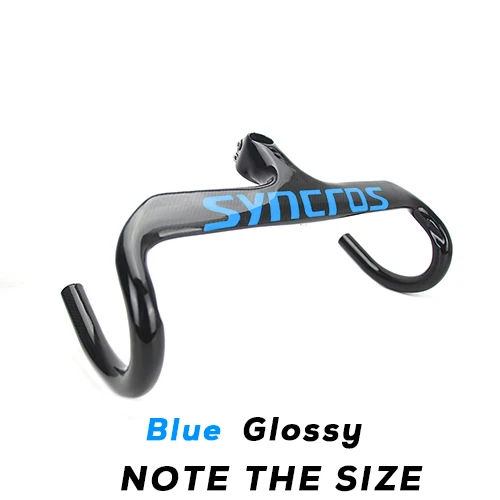 blue glossy SYNCROS велосипед карбоновый шоссейный руль велосипедный руль ультра легкий Интегрированный руль и руля из углерода 353 г YT500 - Цвет: blue glossy