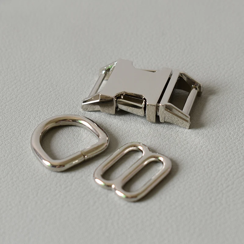 Traje 100 (hebilla de Metal anillos + juego de anillos + 8 D)(15mm) hebilla de Metal de aleaci&oacute;n de Zinc fabricantes para mochila Diy collares para mascotas hebillas de liberaci&oacute;n-1