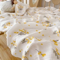 floral bamboo cotton muslin baby wrap newborn blanket stroller cover flower cotton gauze swaddle wrap for baby shower gifts