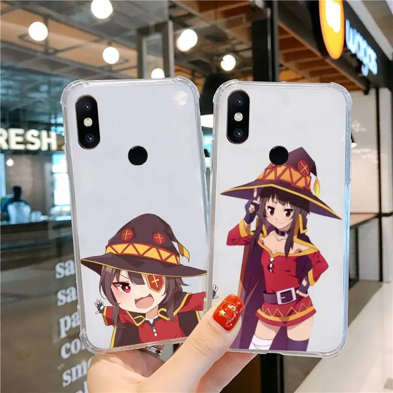 

Konosuba Megumin anime cute girl Phone Case Transparent for Xiaomi cc max mix note 3 2 6 8 5 10 11 9 10 play x s se lite pro