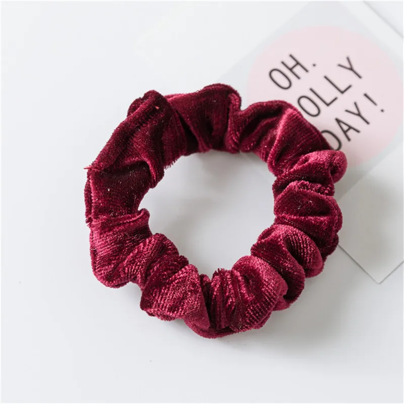 Small wine red Винтажные однотонные атласные женские резинки для волос Modis, шелковые аксессуары для волос, модные Необычные эластичные резинки для волос для женщин и девушек - Цвет: Small wine red