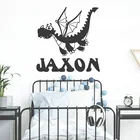Пользовательское имя динозавра в стиле Парк Юрского периода Настенная Наклейка в детскую в детской комнате персонализированные имя Дино животный мир стены наклейка игровая винил