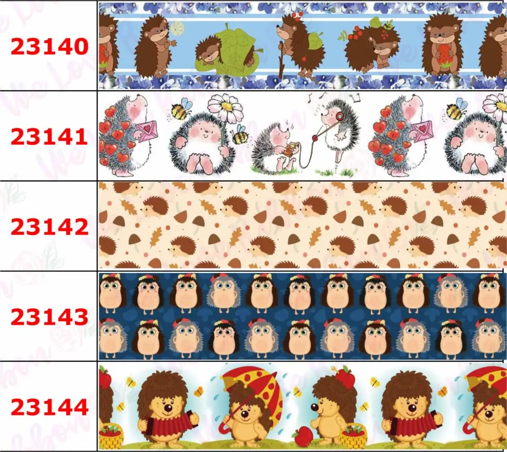 16 мм 75 мультяшный Ежик животное Lover напечатано корсаж/эластичная лента Сердце