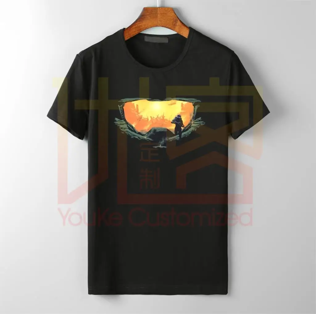 Halo Master Chief Silhouette геймер лицензионный для взрослых футболка классная Повседневная