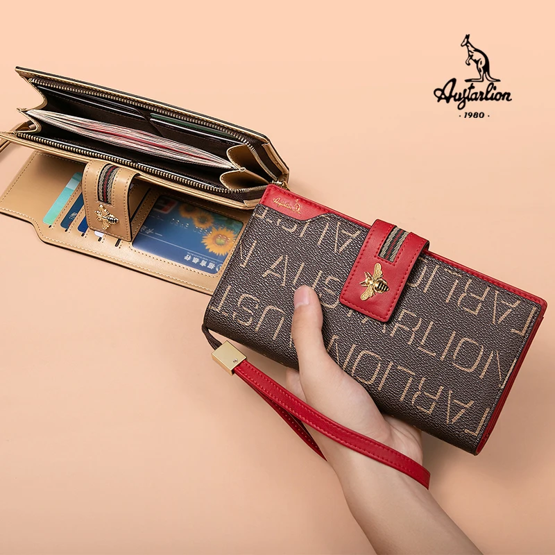 Кошелек на молнии многофункциональная сумочка посылка для карт женская красная