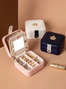 Top-Quality Travel Leather Jewelry Organizer Box Women Necklace Earrings Rings Storage Box Jewelry Display Case Jewelry Gift Box