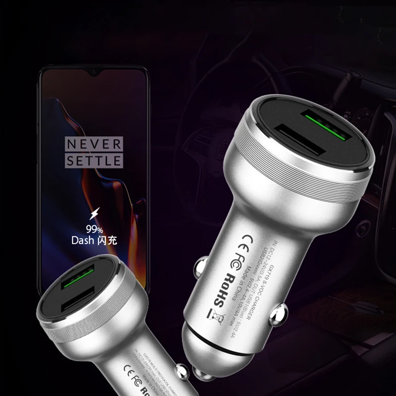 Автомобильное зарядное устройство SIKAI 40 Вт двойное QC 3 0 для Oneplus 7 pro Oppo 17 Reno Super Vooc
