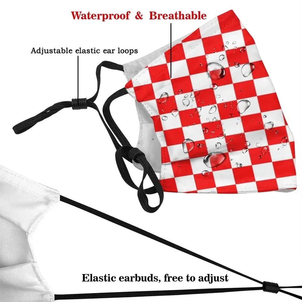 Шахматная маска с фильтром против пыли для взрослых и детей Хорватия Hrvatska Hrvati