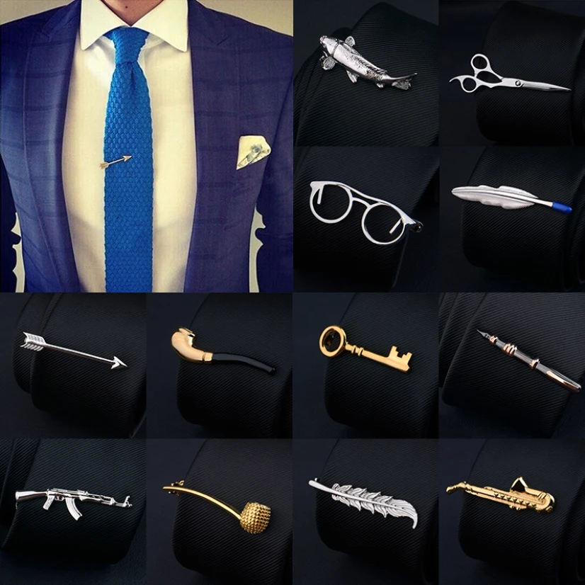 

Men Tie Clip Metal Gold Color Necktie Pin Clasp Clamp Wedding Bridegroom Charm Creative Gifts Men Accessories