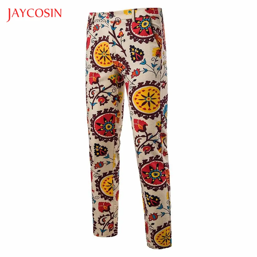 Мужские брюки Joycosin повседневные разноцветные с цветочным принтом для ночного
