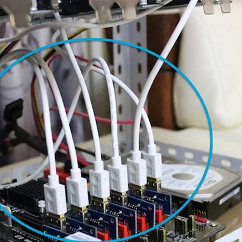 

Upgraded VER009S PLUS Graphics Card Extension Cable 1X16X 8 Card Adapter Board Capacitors PCIE D6G9