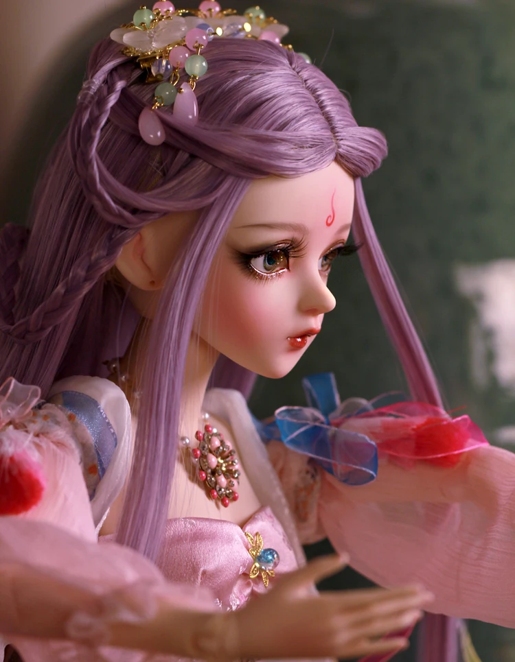 Кукла bjd 60 см подарки для девочек полный набор кукол с фиолетовыми волосами