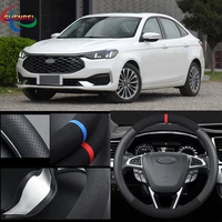 38cm non slip dreathable suede steering wheel cover for ford escort car interior decoration accessories