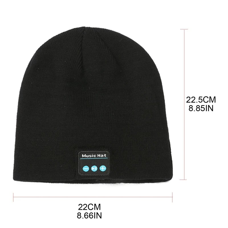 

Knitted Winter Warm Bluetooth Headset Cap Wireless Binaural Stereo Call Music Headphones Hat for Night Running Fishing